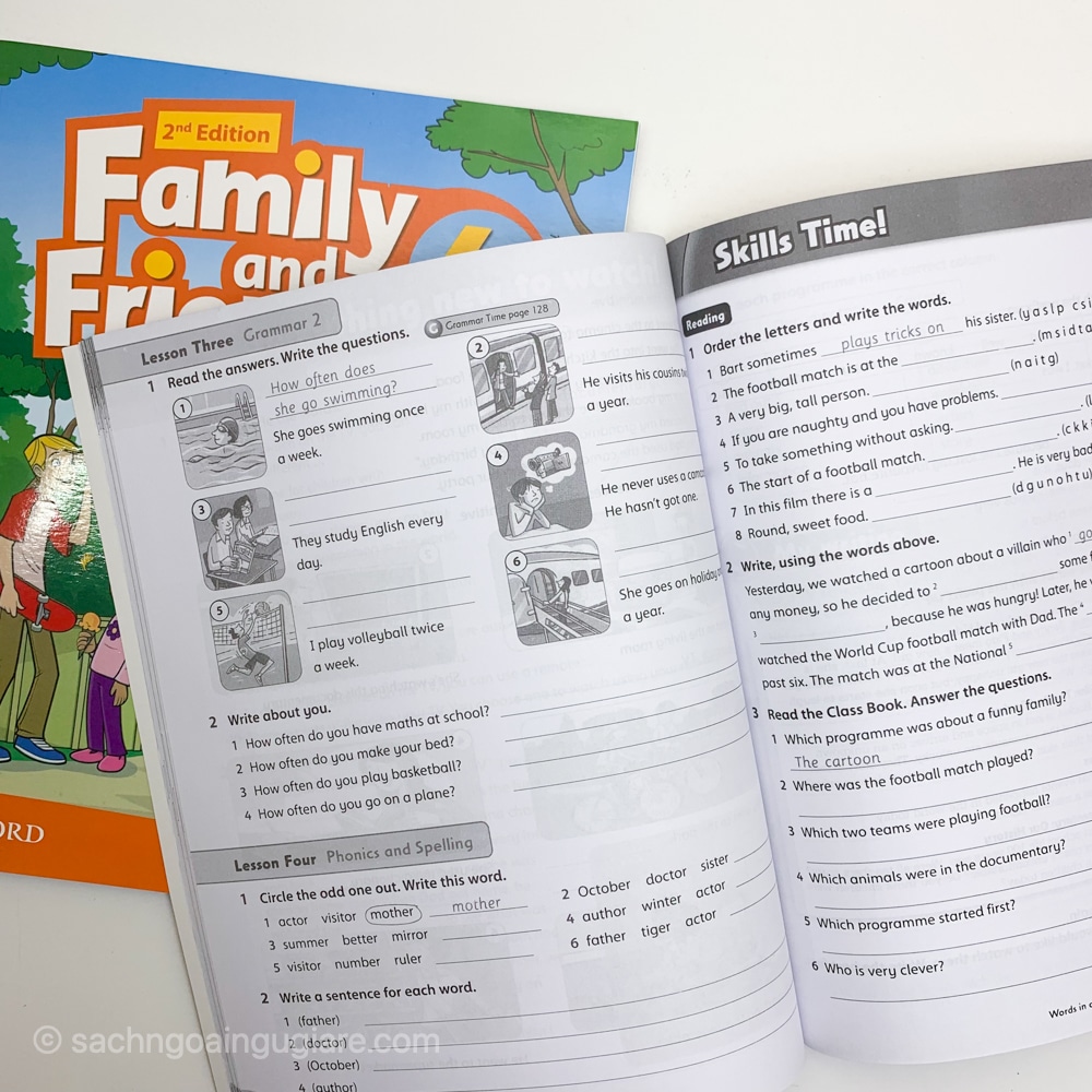 Combo 2 Sách: Family And Friends 4 - 2Nd Edition (Classbook + Workbook) - In  Màu, Kèm Cd - Salabook